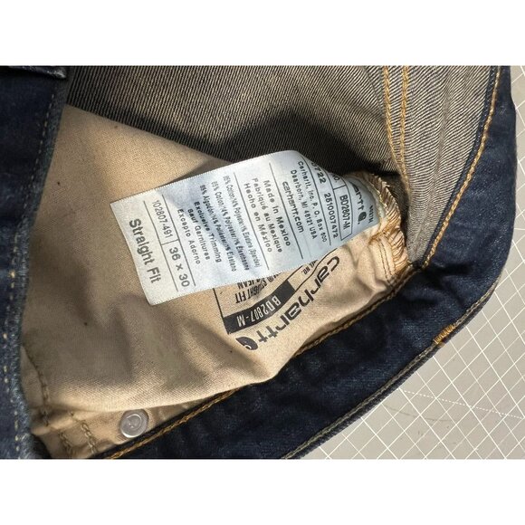Carhartt Men's 5-Pocket Tapered Slim Fit Jeans 36x30 Dark Denim NEW NWT~~ - Picture 8 of 8